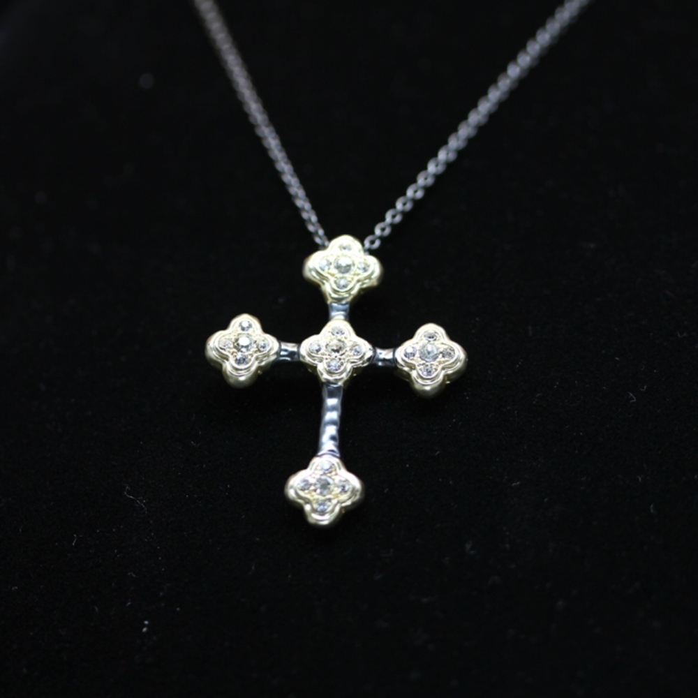 14ktgold Dipped Black/Gold Swarovski Necklace - image 2